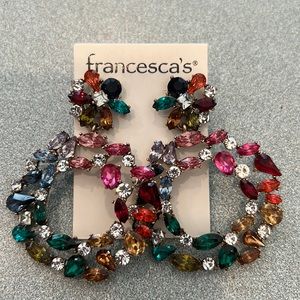 Francesca’s multi color pierced earrings, new with tag